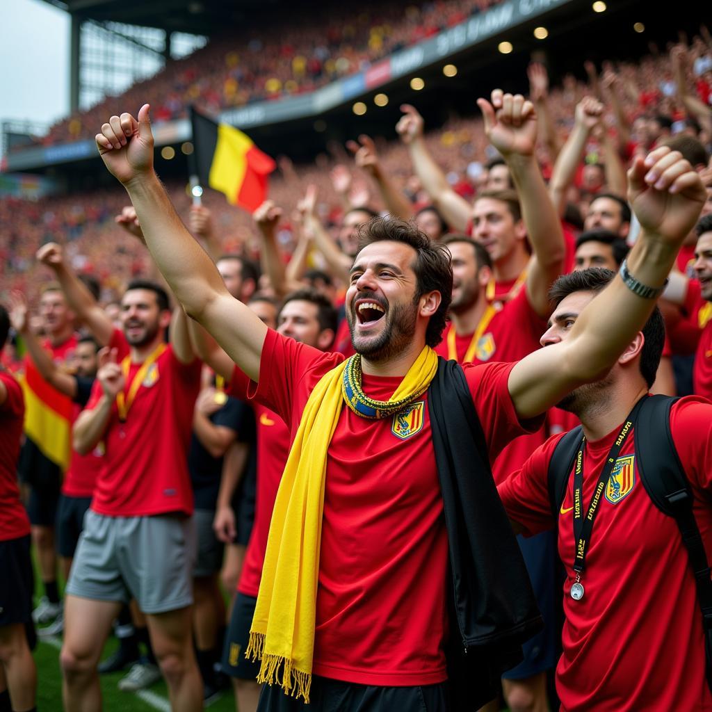 Belgian Fans Celebrating Victory