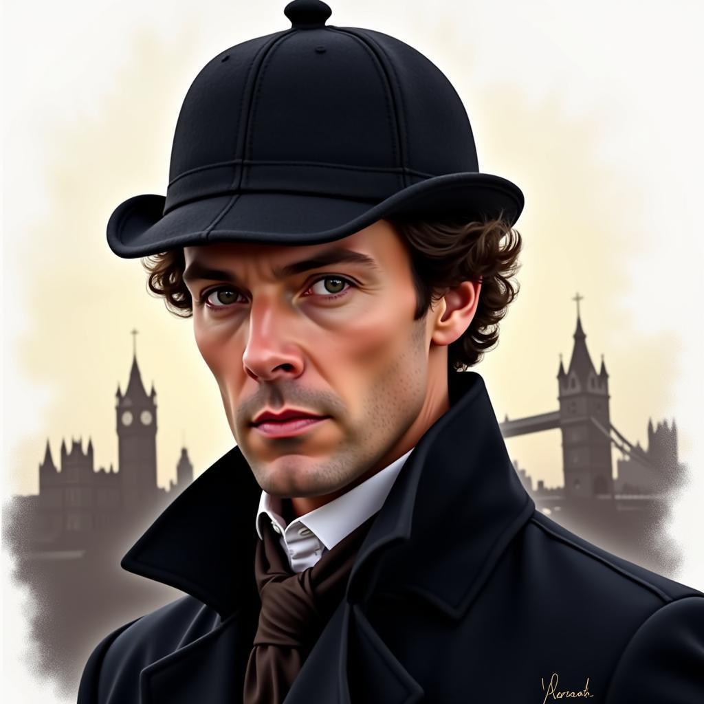 Benedict Cumberbatch Digital Painting as Sherlock