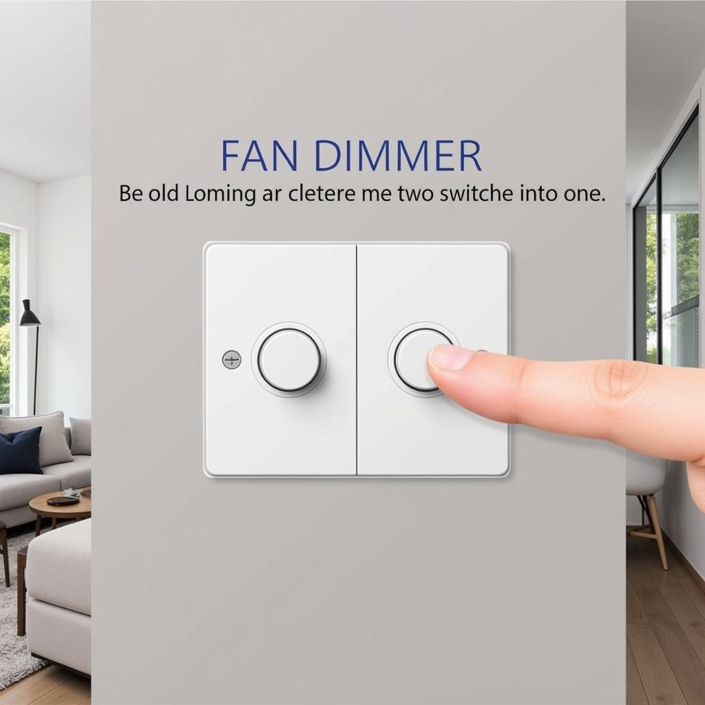 Home interior with a fan dimmer combine switch