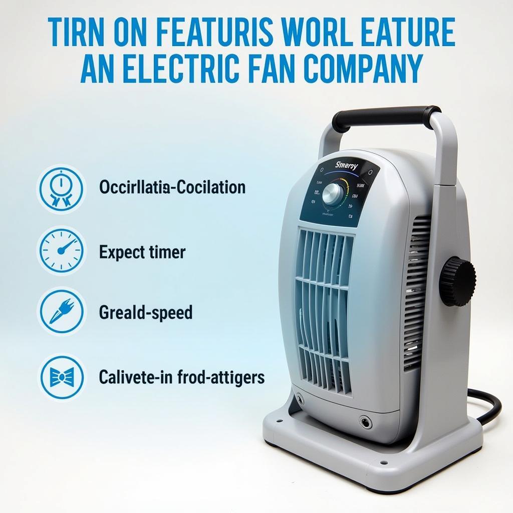 Modern electric fan with various features