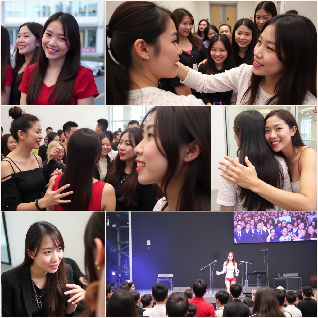 Bich Phuong's interaction with fans in Vietnam