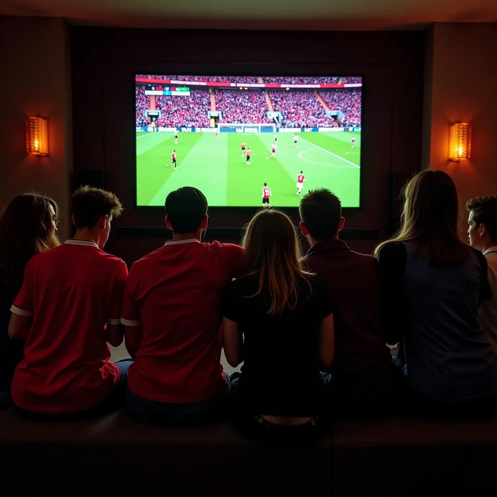 A group of Bigo Live users watching a Manchester United match together