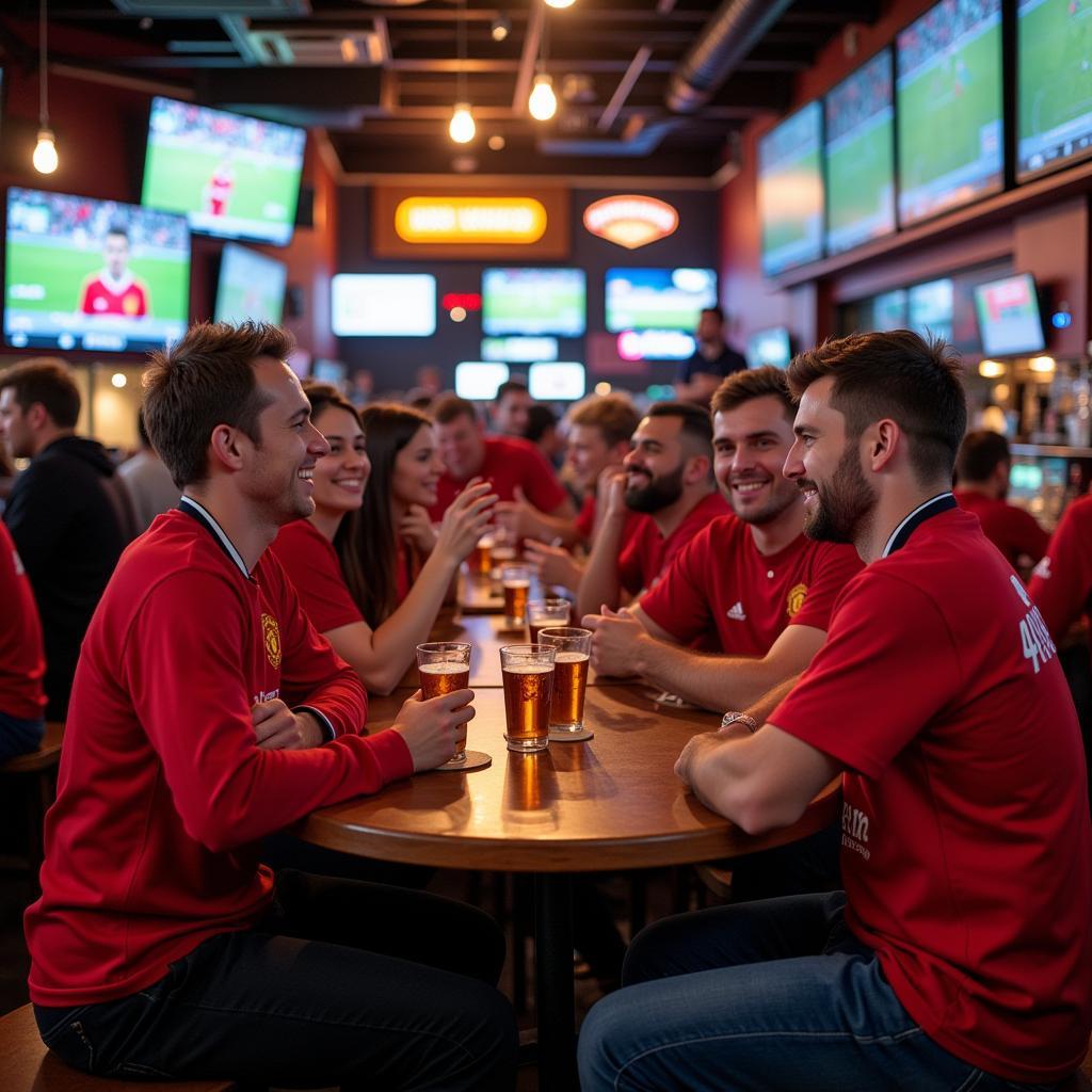 Bigo Live Manchester United fan meetup in a sports bar