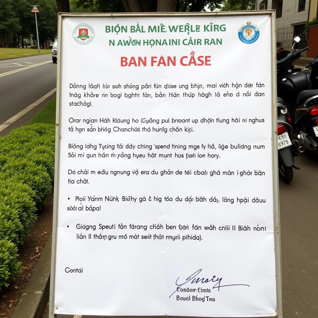 Official Announcement of the Ban Fan Case in Binh Phuong