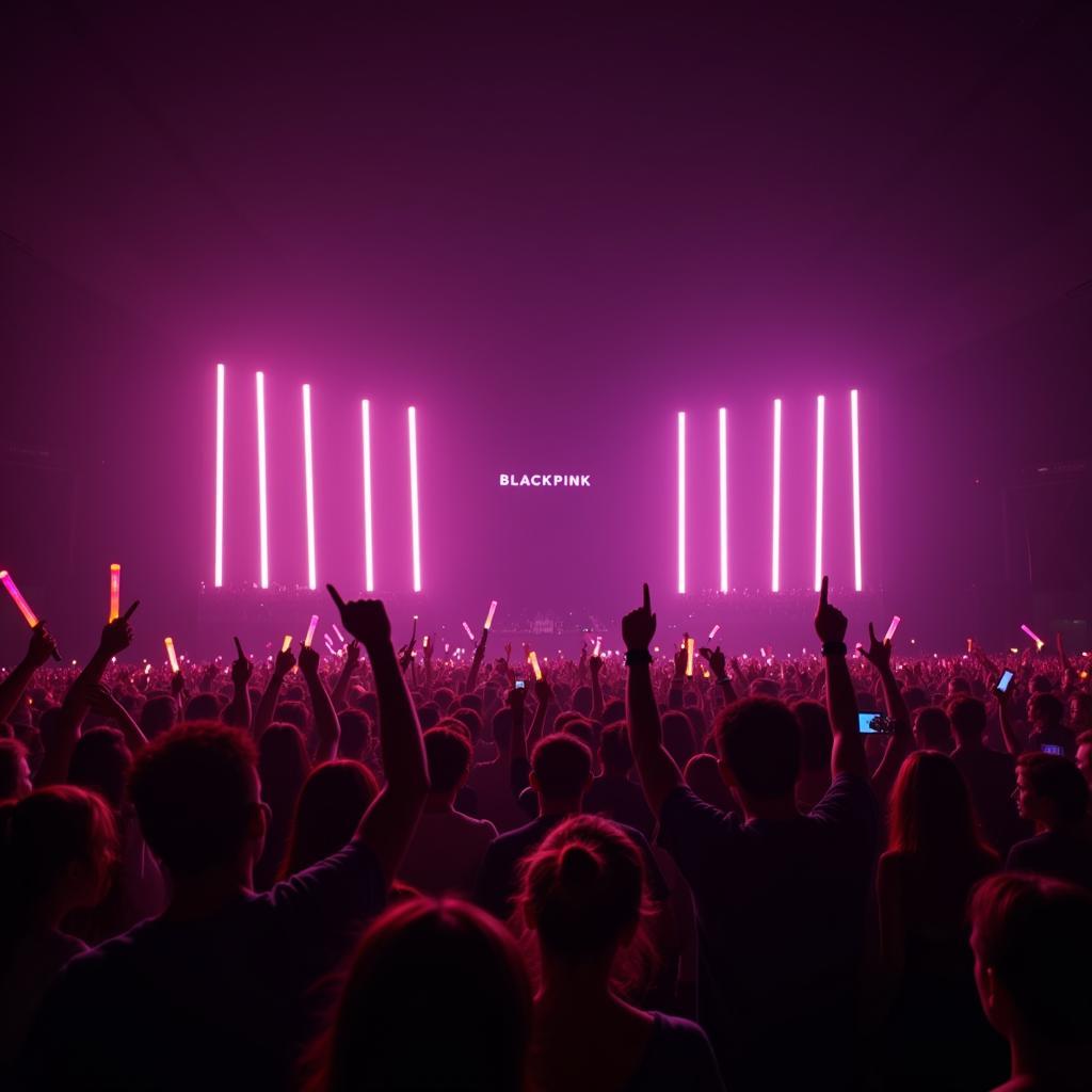 BLACKPINK fans cheering at a concert