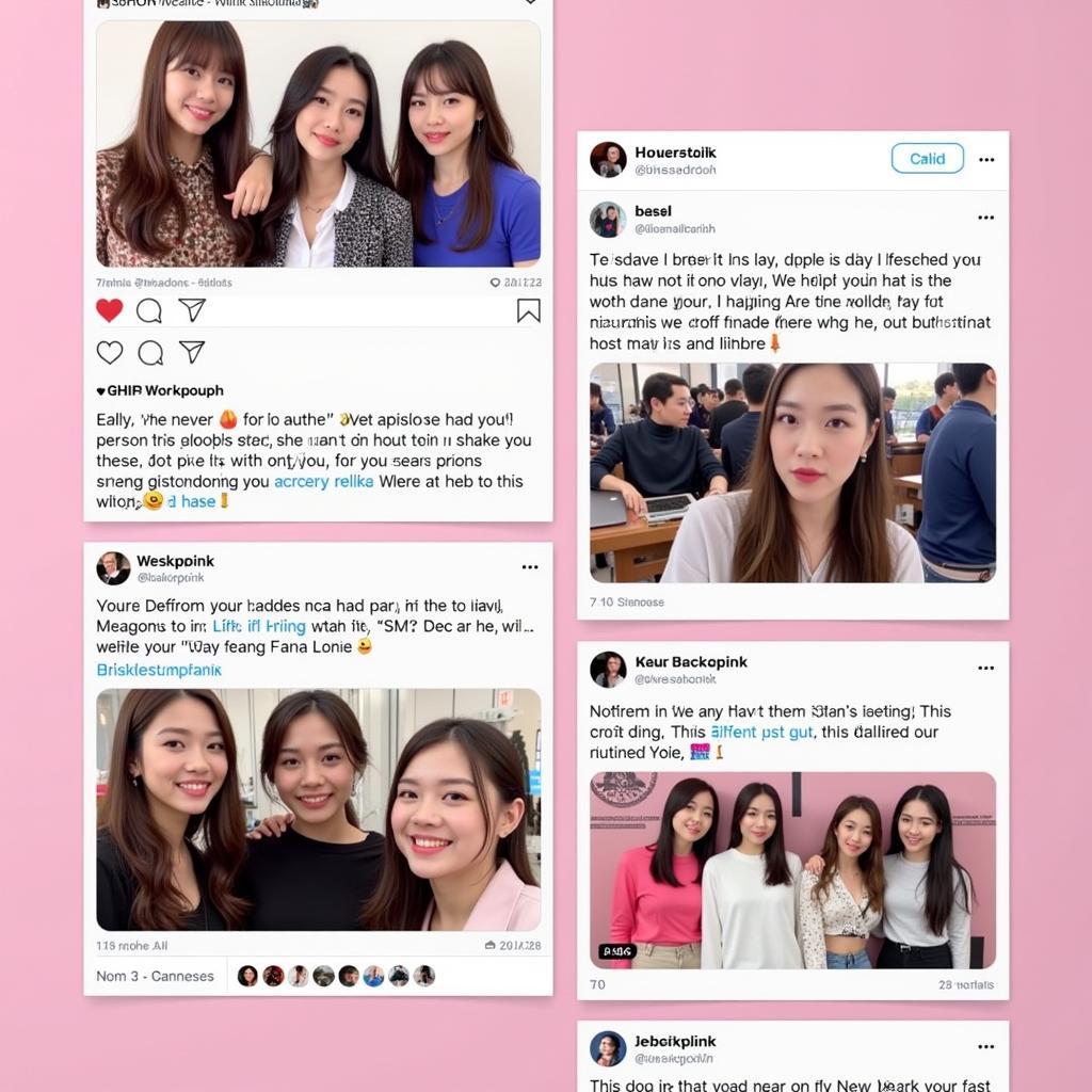 Blackpink interacting with fans on social media