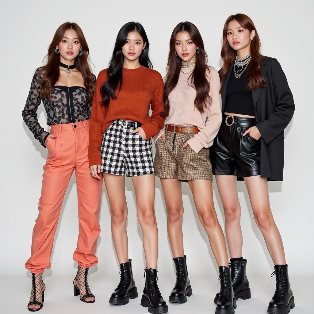 BLACKPINK posing for a photo shoot