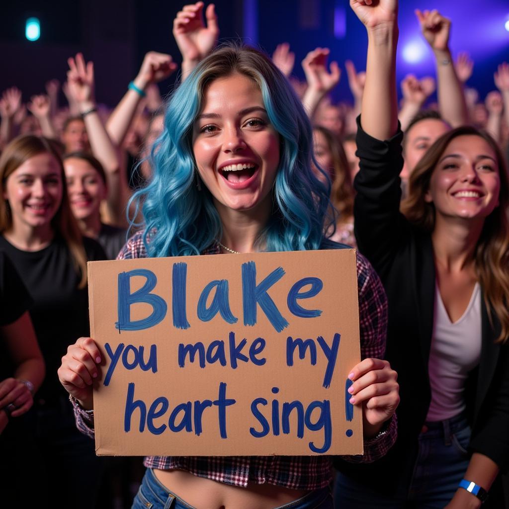 Blake's biggest fan at a concert