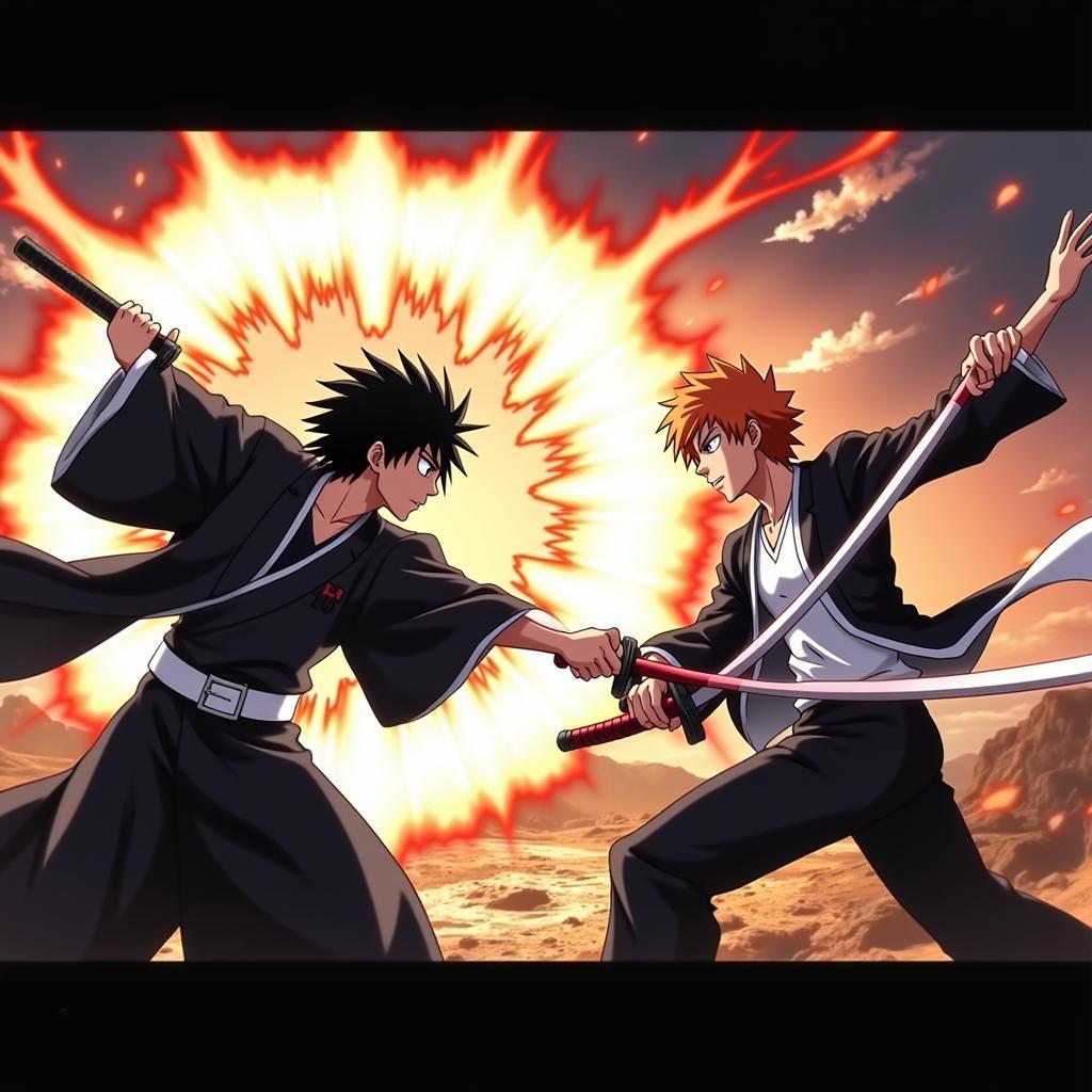 Dynamic Fight Scene in Bleach Fan Animation