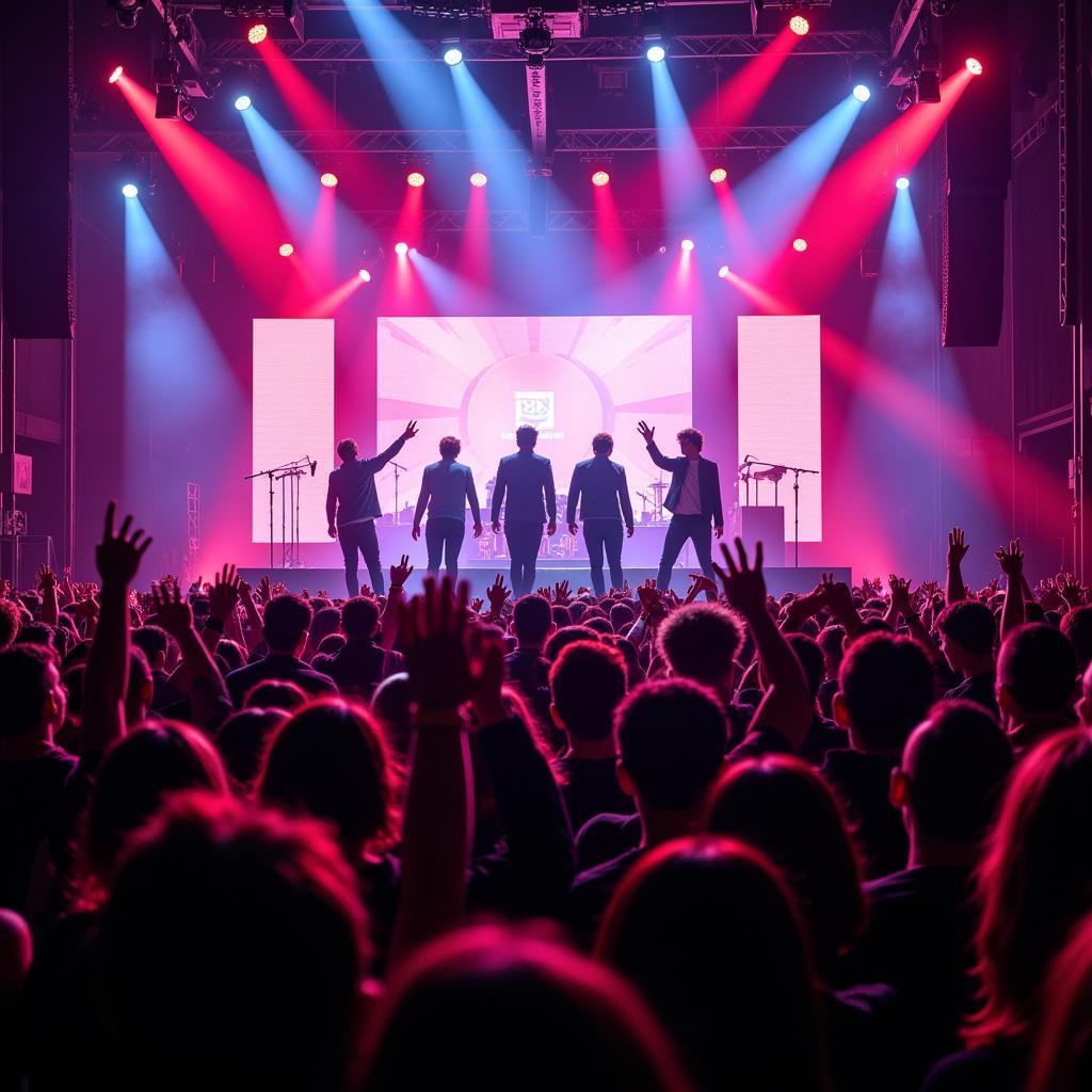 Block B performing live in concert.