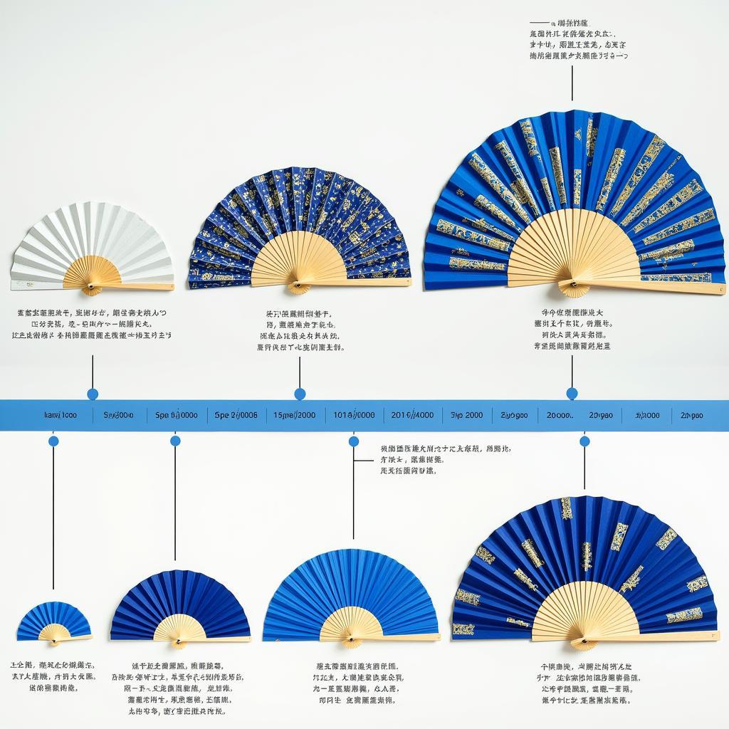 Evolution of Blue Chinese Fans