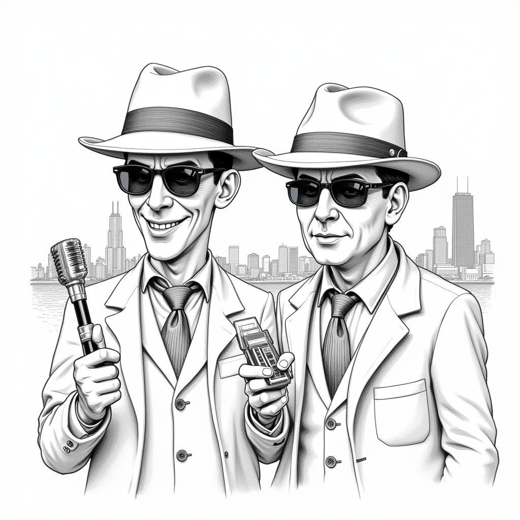 Blues Brothers Pencil Sketch