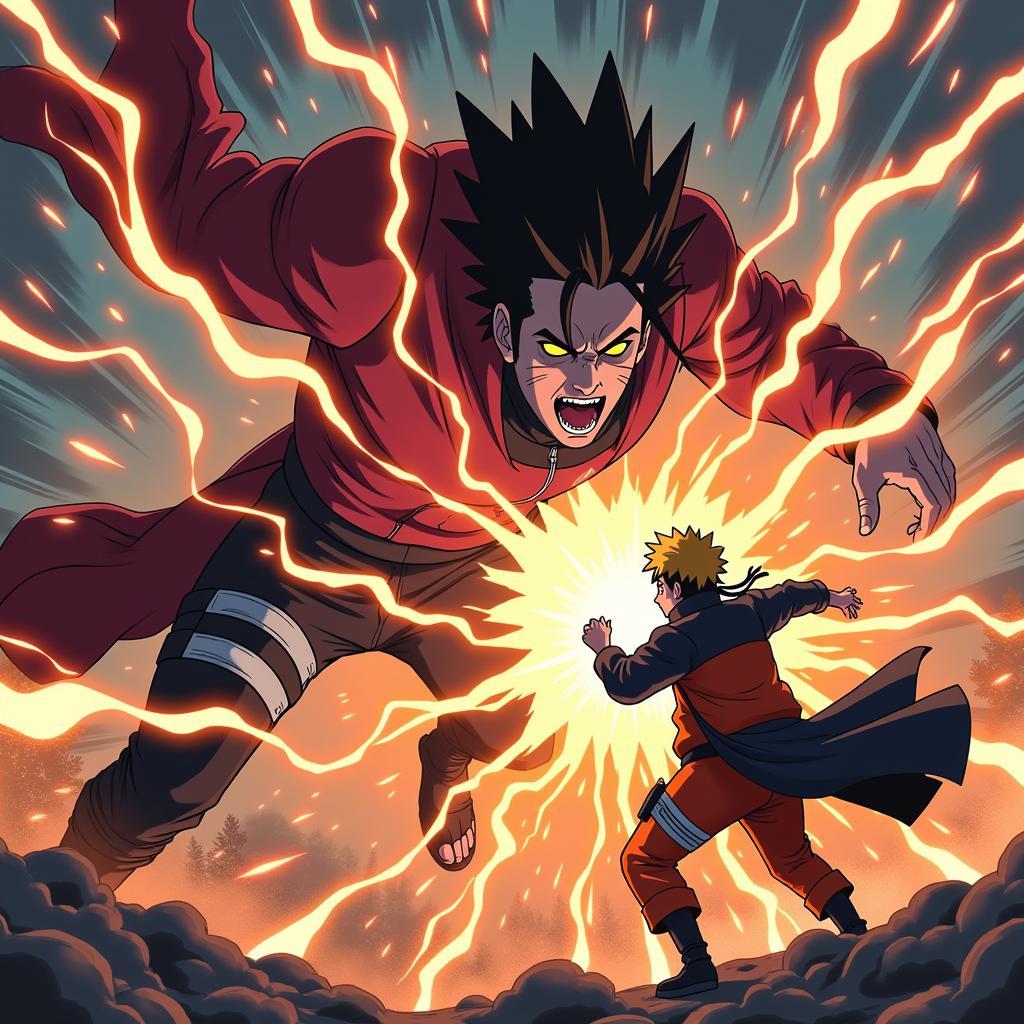 intense fight scene from boruto fan animation