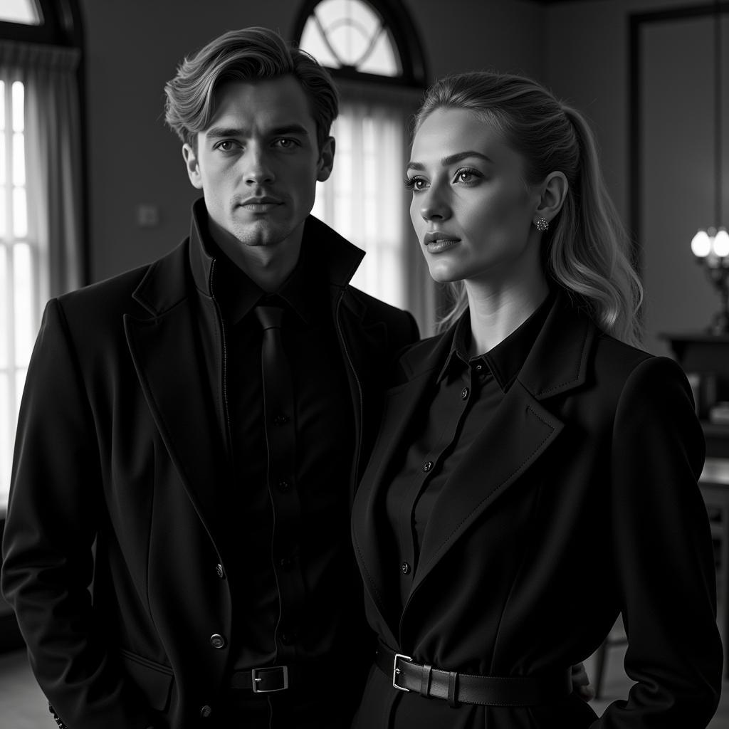 Boyd Holbrook and Dakota Fanning in The Alienist