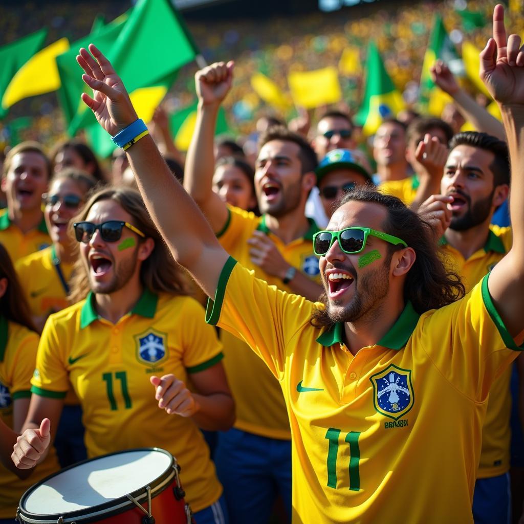 Brazilian Fans Celebrating Victory