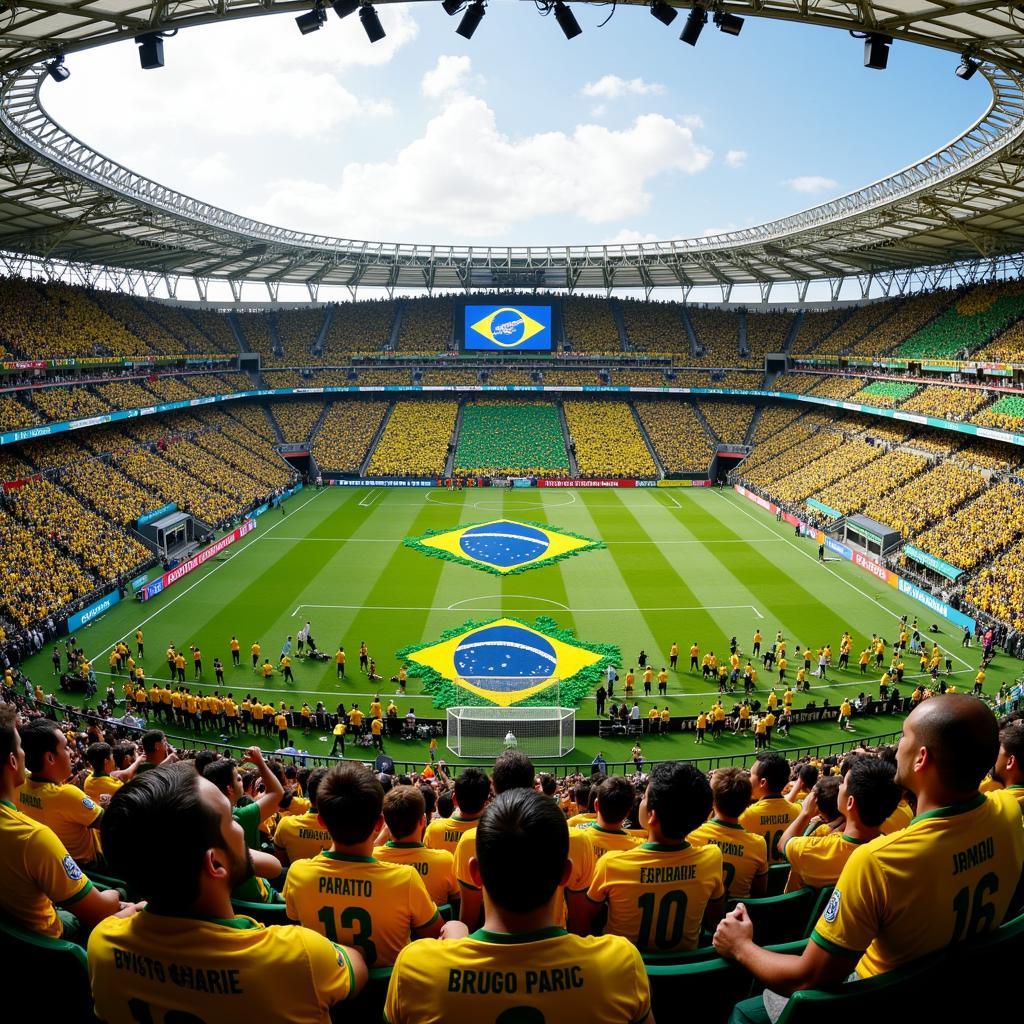 Brazilian Fans Creating a Tifo Display