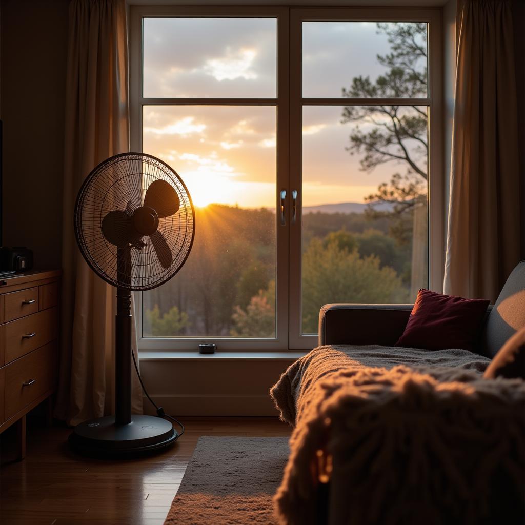 Brookstone fan near a window