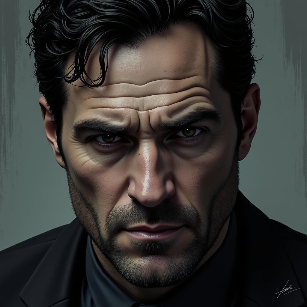 Bruce Wayne Portrait in Gritty Realism