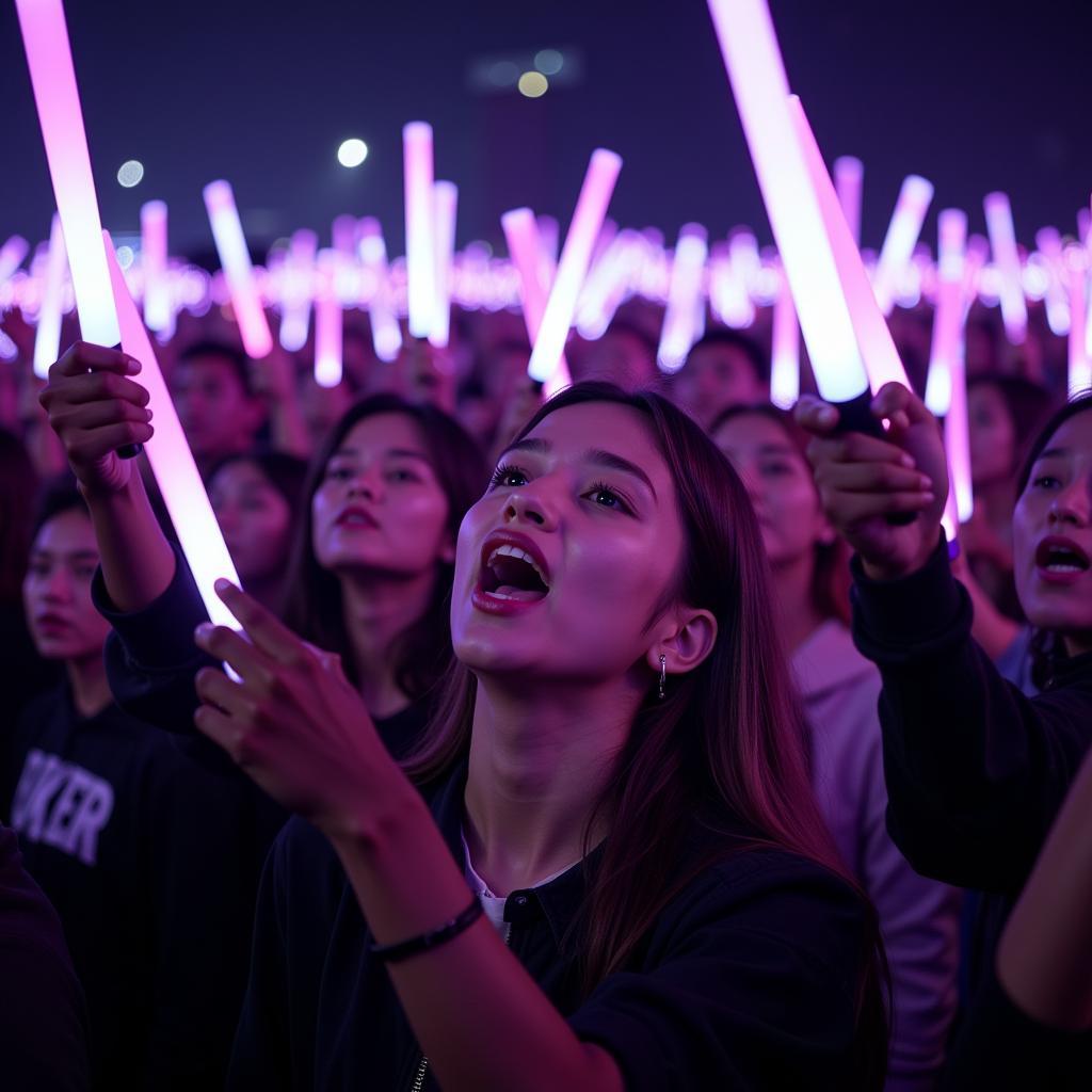 BTS concert with synchronized fan chants