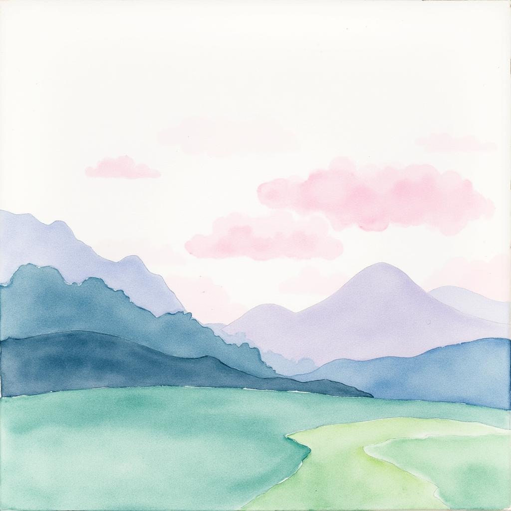 BTS Watercolor Landscape Fan Art