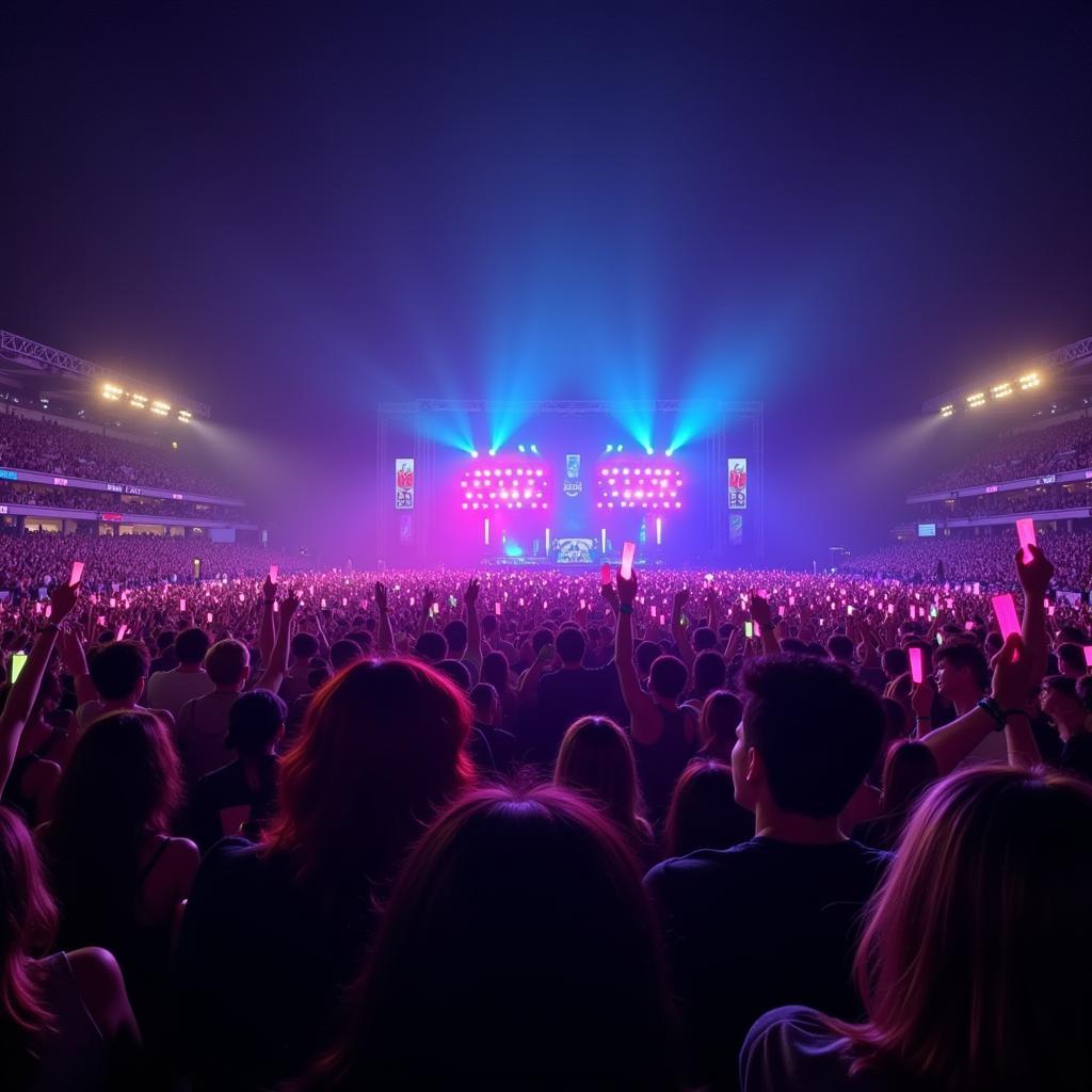 BTS fans cheering at a concert