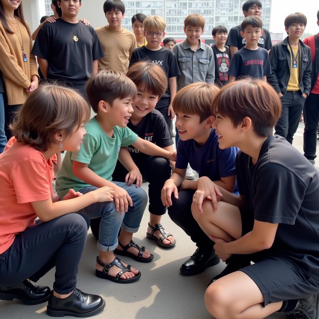 BTS Interacting with Kids