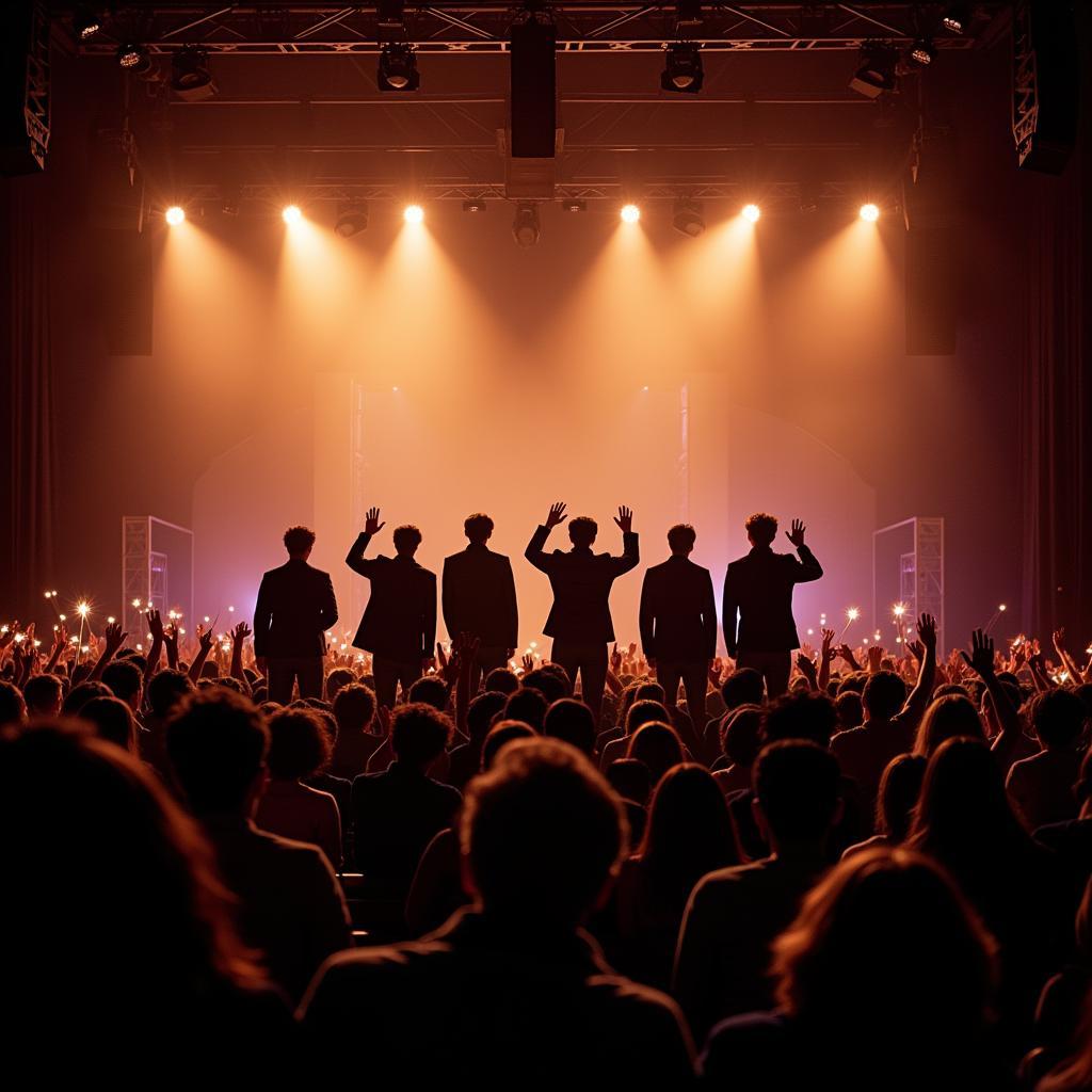 BTS waving goodbye at the end of the fan meeting