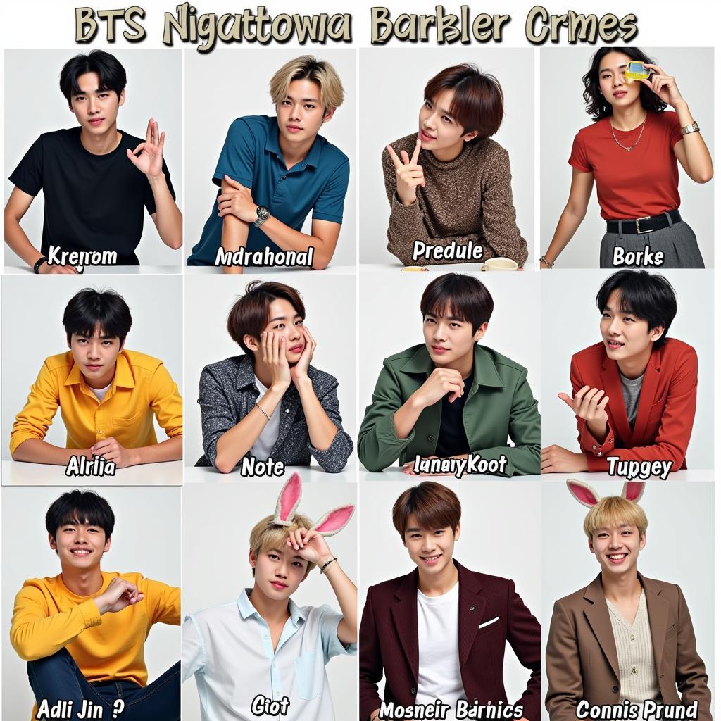 BTS Nicknames Collage