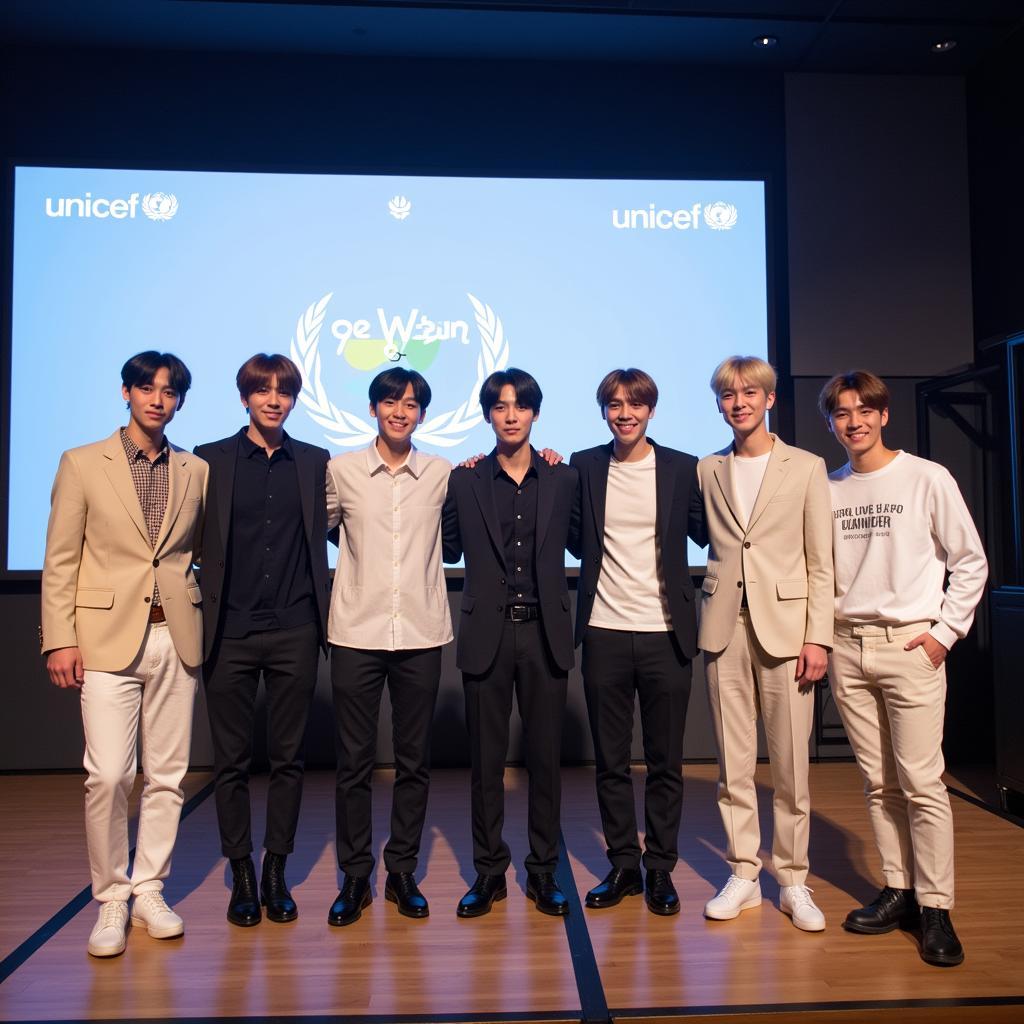 BTS at a UNICEF Love Myself Campaign Event