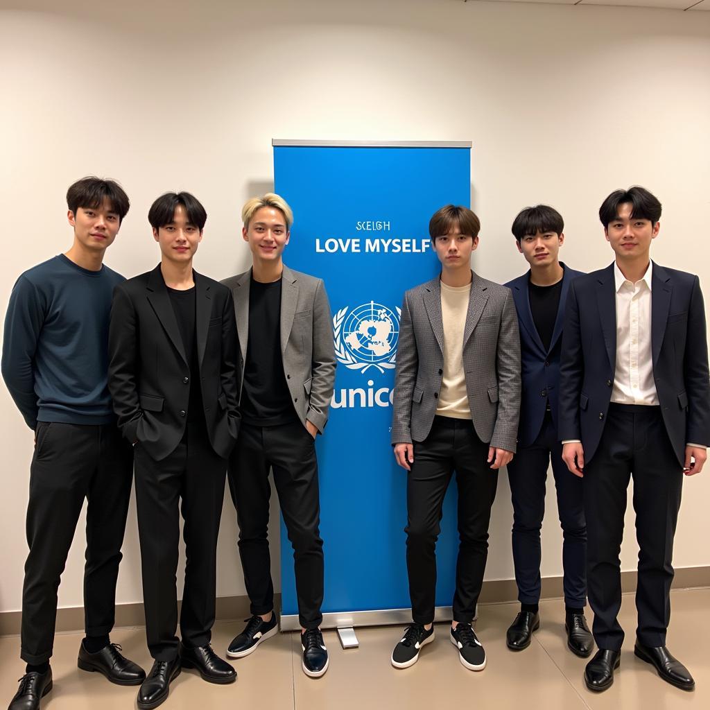 BTS participating in the "Love Myself" campaign with UNICEF