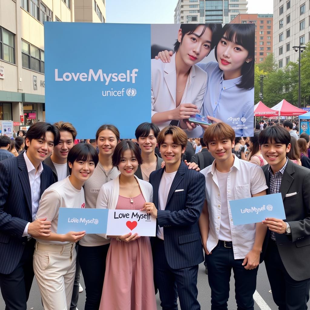 BTS at a UNICEF "Love Myself" Campaign Event