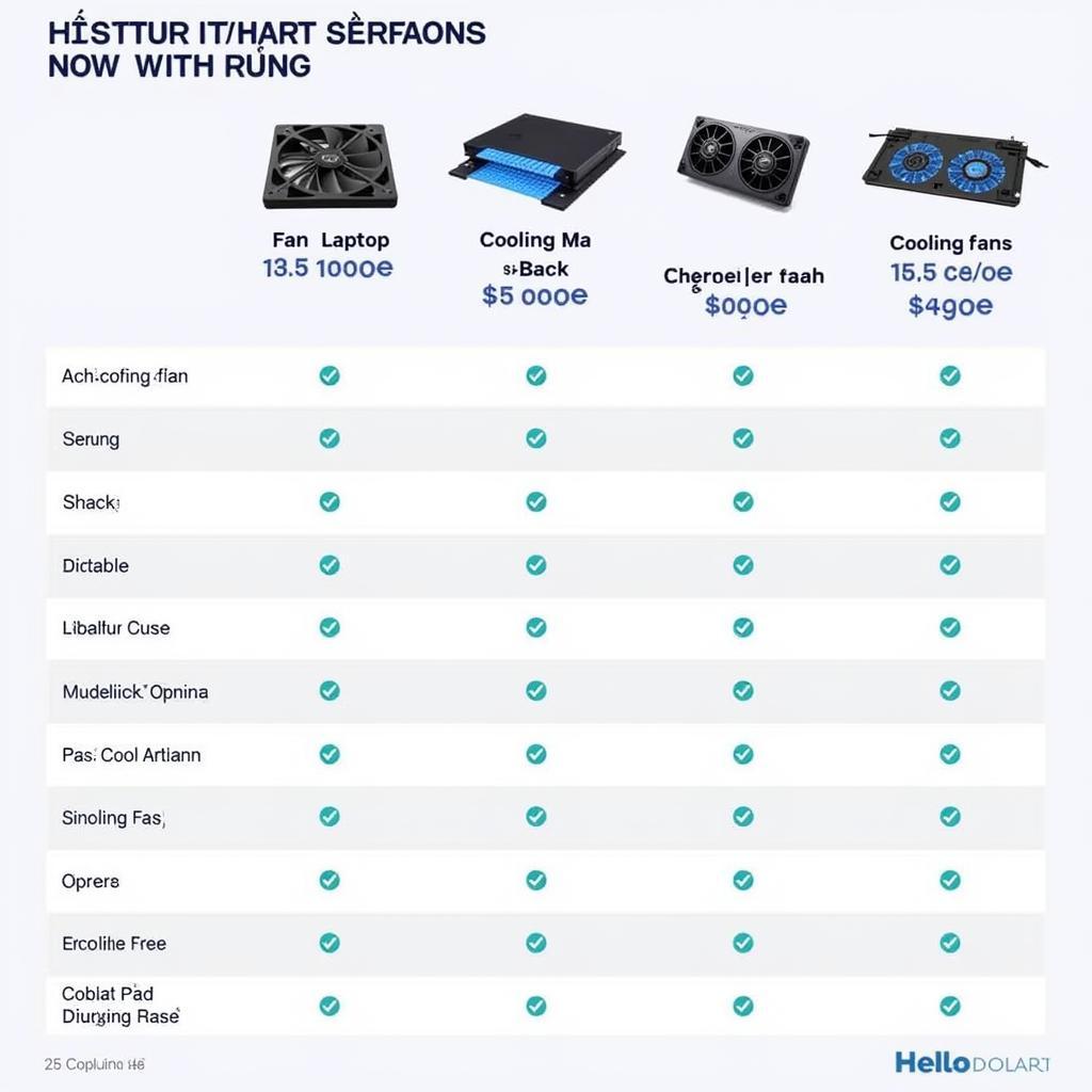 Various laptop cooling solutions at different price points