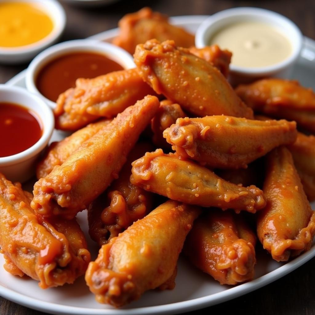 Chicken Wings with Dipping Sauces