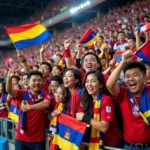 Cambodian Fans Celebrating a Goal