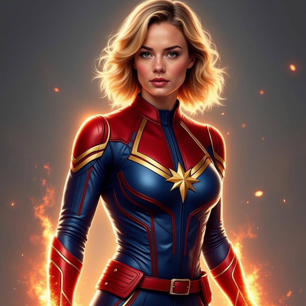 Captain Marvel Realistic Portrait