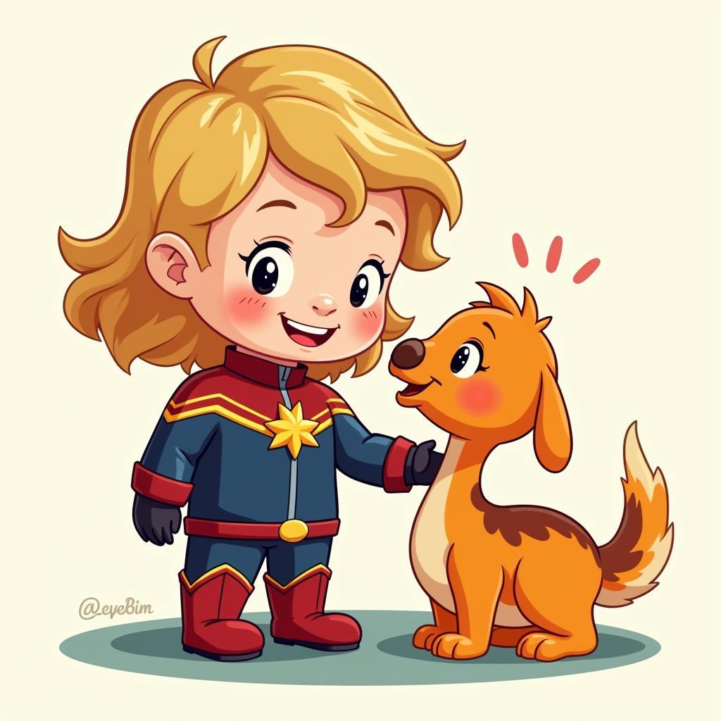 Captain Marvel with Goose the Cat