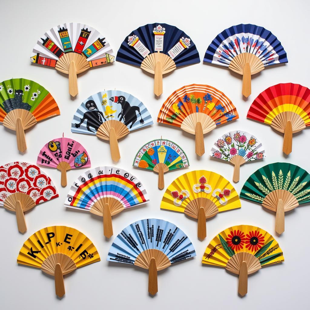 Colorful cardboard hand fans