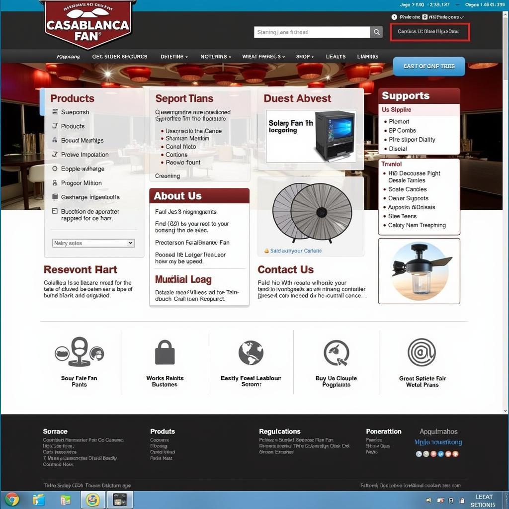 Casablanca Fan Company website screenshot