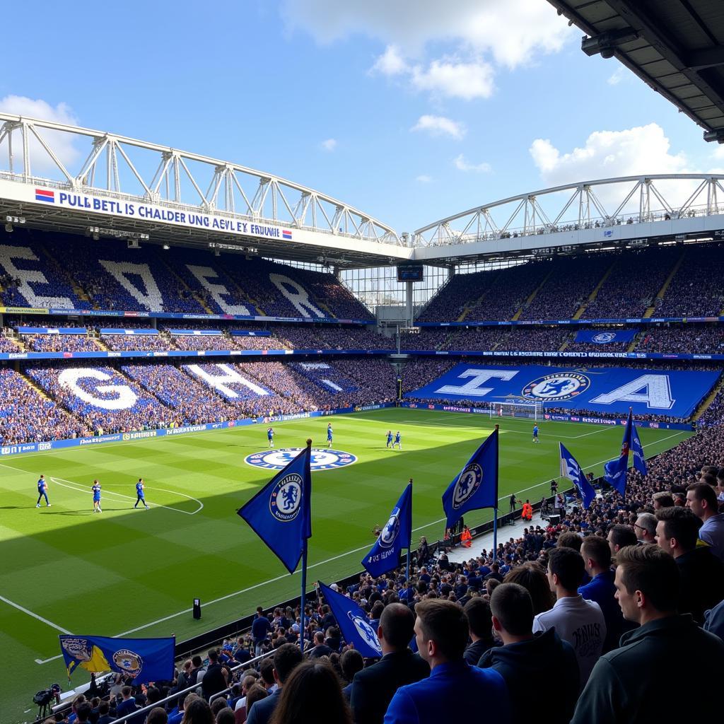 Chelsea Tribute Fan Banners at Stamford Bridge