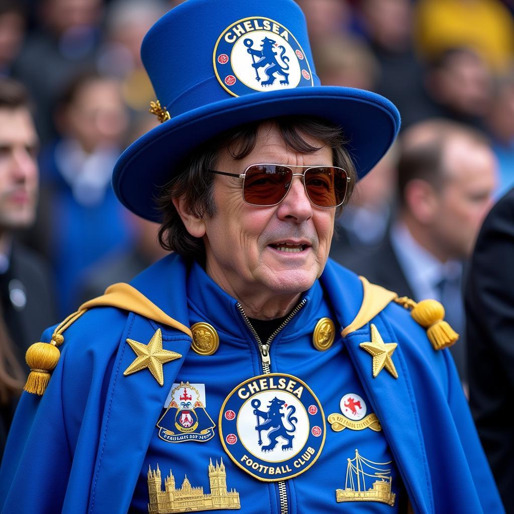 Chelsea Tribute Fan in Elaborate Costume