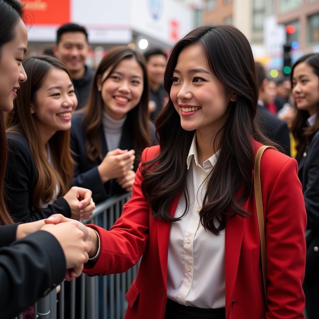 Chi Pu Interacting with Fans