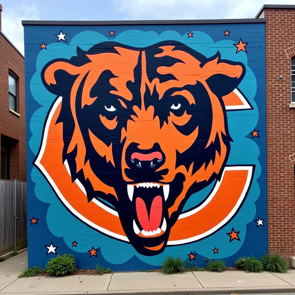 Chicago Bears Logo Street Art