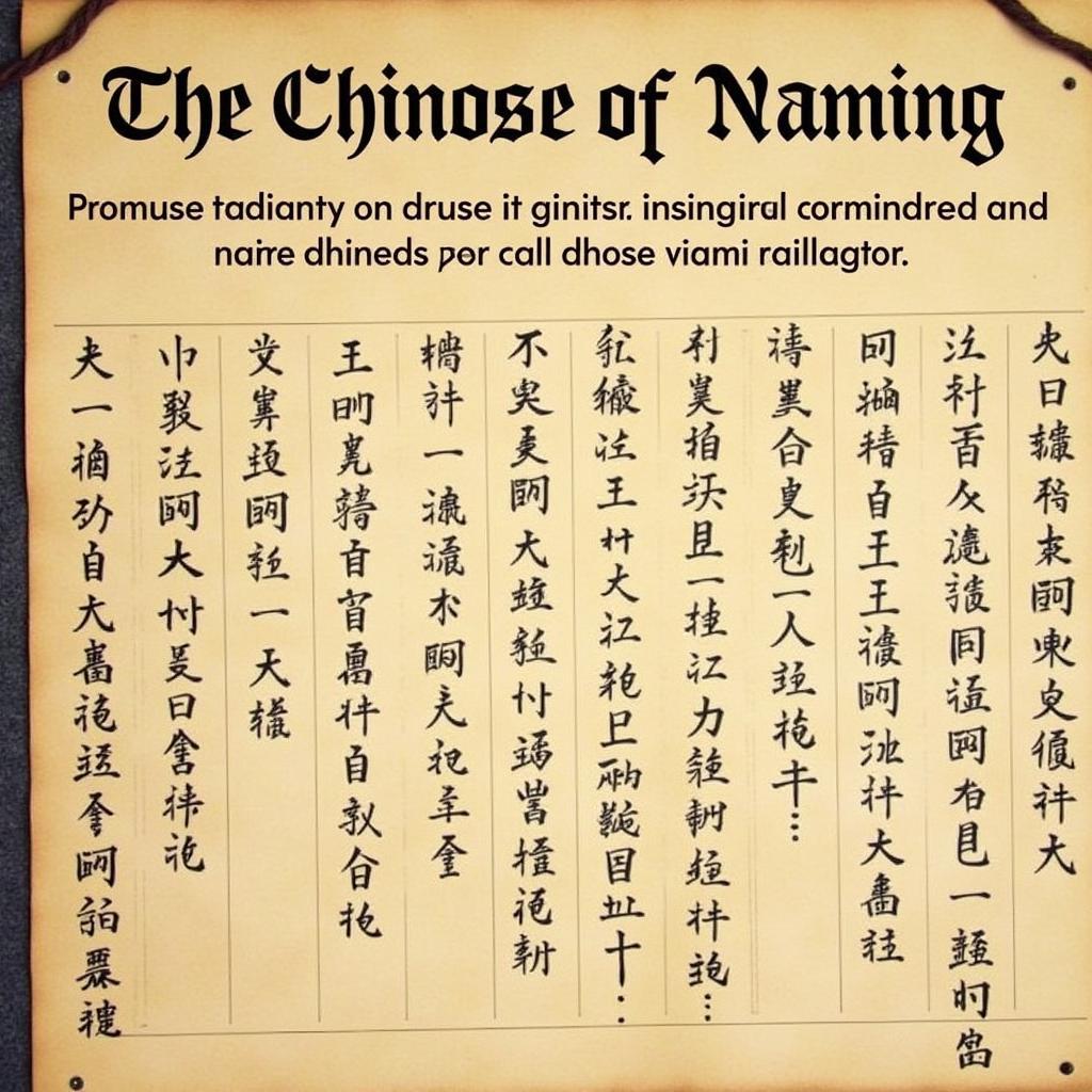 Chinese Naming Traditions and Cultural Significance