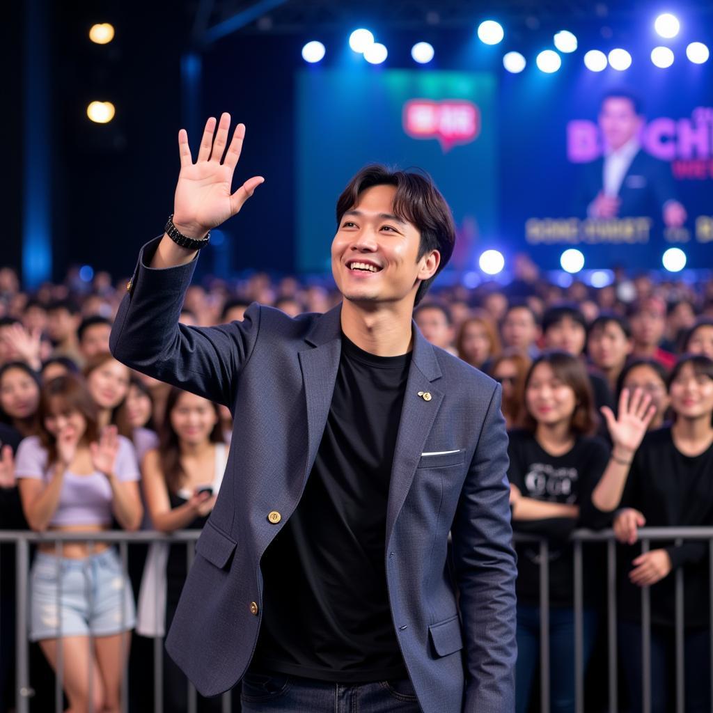 Choi Jin Hyuk waving to fans in Taiwan