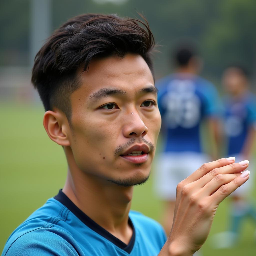 Chow Chee Fan training with the Singapore national football team