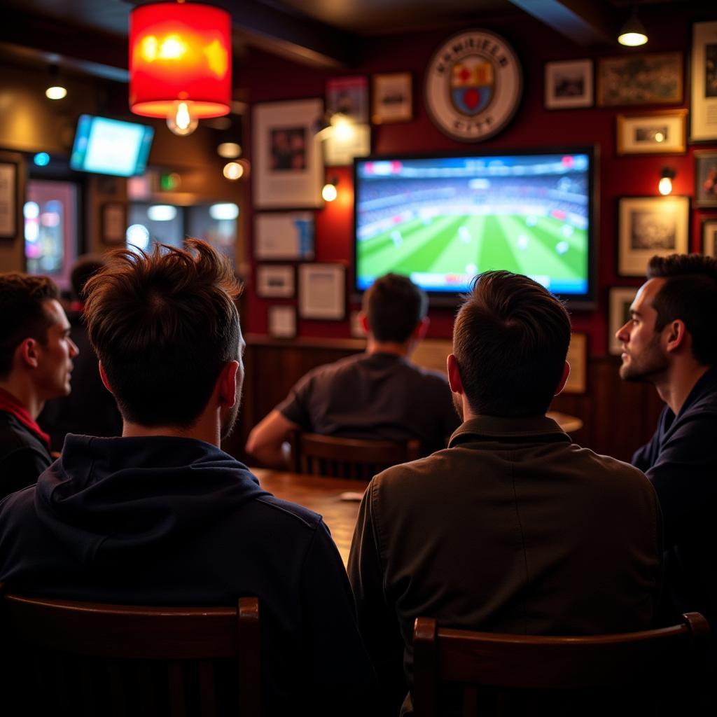 City fans in a pub