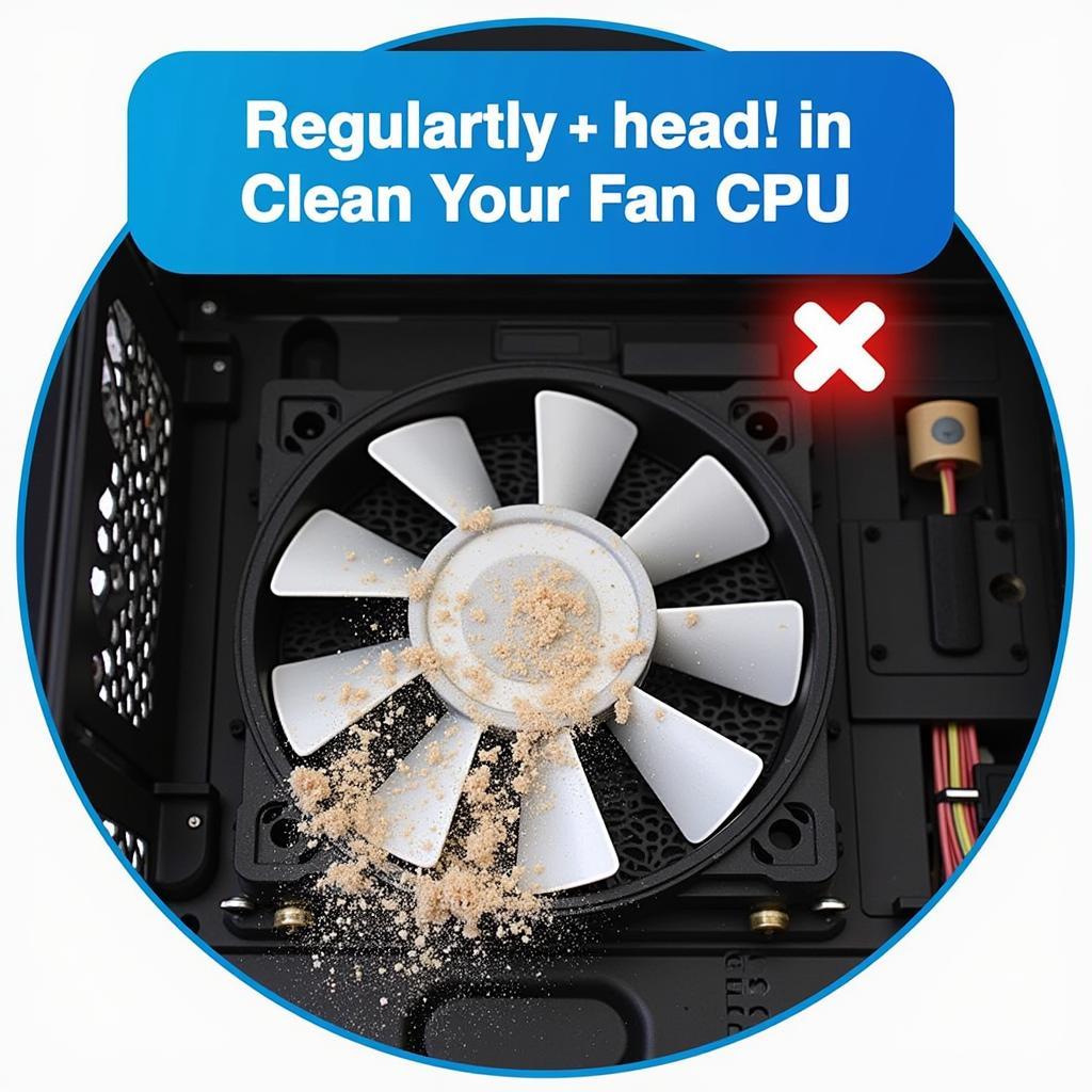 Maintaining a clean CPU fan by removing dust and debris