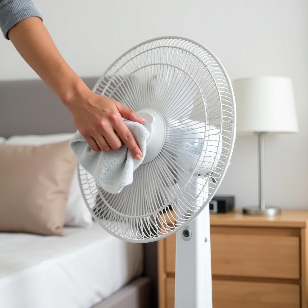 Cleaning an electric fan in the UK