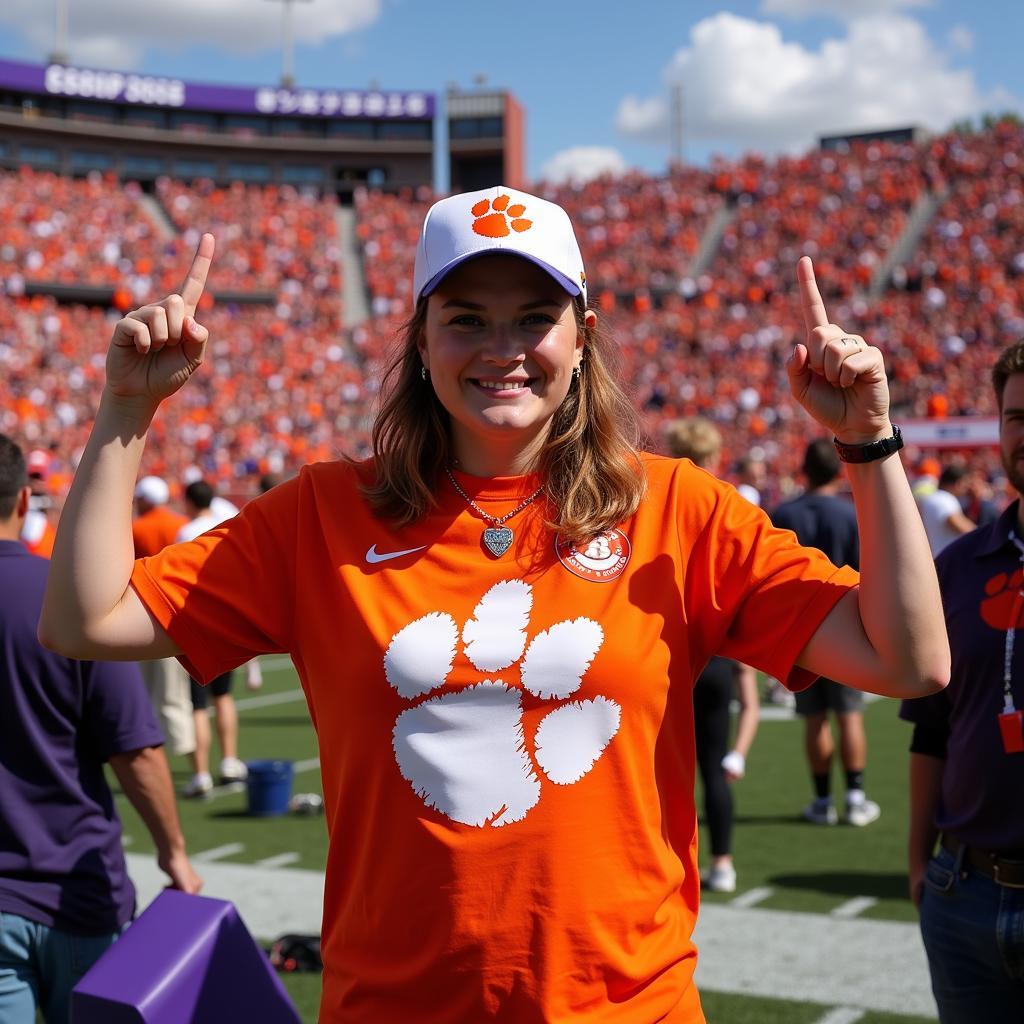 Clemson Fans Showing Tiger Paw