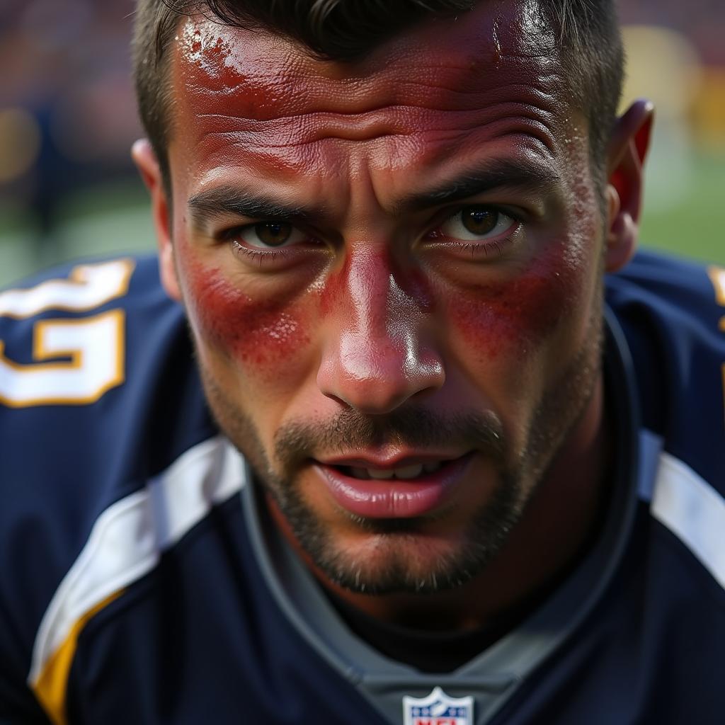 Close-up of a Football Fan Wearing a Jersey